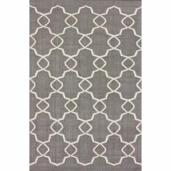 Nuloom Handmade Flatweave Marrakesh Trellis Grey Wool Rug (76 X 96) (Ivory Style ContemporaryPattern AbstractTip We recommend the use of a non skid pad to keep the rug in place on smooth surfaces.All rug sizes are approximate. Due to the difference of 