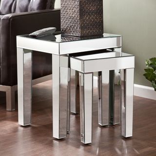 Upton Home Caden Mirrored Nesting Accent Table 2pc Set