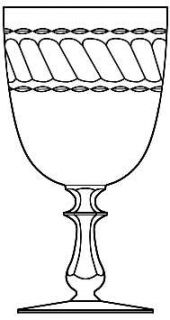 Reizart Swirl Water Goblet   Stem # 270, Cut
