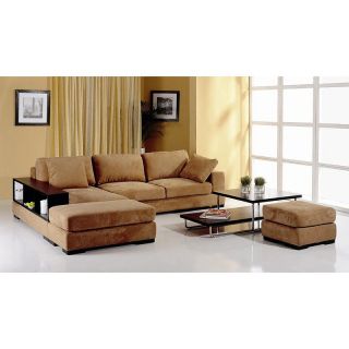 Beverly Hills Furniture Inc Telus Upholstered Sectional Sofa   Brown   TELUS