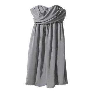 TEVOLIO Womens Satin Strapless Dress   Cement Gray   2