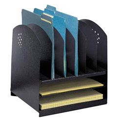 Safco Combination Black Steel Desk Rack