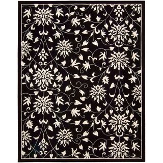 Nourison Hand tufted Versailles Palace Floral Black/white Rug (36 X 56)