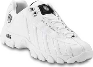 Mens K Swiss ST329   White/Black/Silver Aerobic Shoes