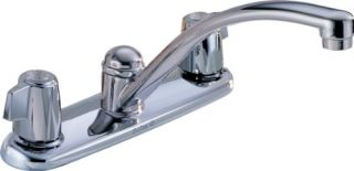 Delta 2100 Classic TwoHandle Kitchen Faucet, w/Blade Knobs Chrome