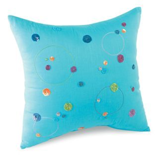 Polka Dot Swirl Decorative Pillows, Blue, Girls