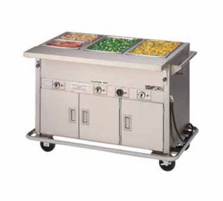 Piper Products 58 in Mobile Hot Food Serving Counter, 4 Wells, Heated Understorage, 240/3V