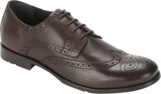 Mens Rockport Castleton Wingtip   Dark Brown Leather Lace Up Shoes