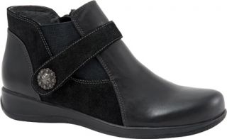 Womens SoftWalk Tacoma   Black Veg Calf Leather/Suede/Elastic Boots