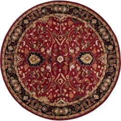 Hand tufted Burgundy Alatana Wool Rug (4 Round)