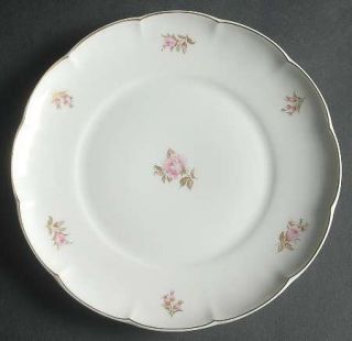 Block China Lorraine Salad Plate, Fine China Dinnerware   Pink Roses, Gold Leave