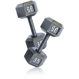 Cap Bcap Barbell 35 Lb Pair Of Hex Dumbbells (set Of 2) (35 pounds eachDurable constructionHex shape design to prevent the dumbbells from rolling, as well as provide easier storageSemi gloss finish to help prevent rustingMaterials Cast ironDimensions 13