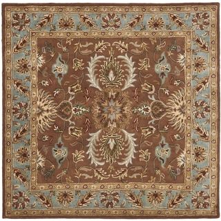 Handmade Heritage Darab Brown/ Blue Wool Rug (6 Square)