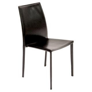 Aeon Furniture Tamara Stackable Leather Dining Chairs   Set of 4   Black   966