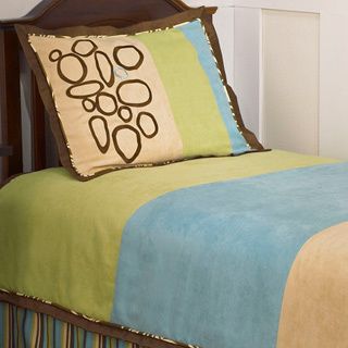 Cocalo Bali 3 piece Twin size Bedding Comforter Set (Tan, green, brownMaterials 65 percent polyester/35 percent cottonFill material 100 percent polyesterHypoallergenic NoCare instructions Machine washableTwin DimensionsComforter 68 inches wide x 86 i