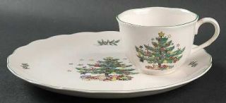 Nikko Happy Holidays Snack Plate & Cup Set, Fine China Dinnerware   Christmas Tr
