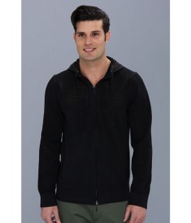 DKNY Jeans L/S Full Zip Mesh Stitch Sweater Mens Sweater (Black)