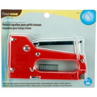 Dritz Light Duty 5/16 inch Staple Gun (RedMaterials MetalPackage includes one (1) staple gunUses 5/16 inch staplesFor use on various craft projectsHandle locks for storageDimensions 3.125 inches high x 3.75 inches wideImported )