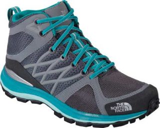 Womens The North Face Litewave Mid   Zinc Grey/Jaiden Green Trail Shoes