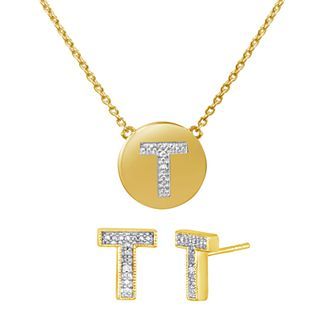 ONLINE ONLY   Diamond Addiction Diamond Accent T Pendant & Earrings Set,