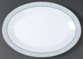 Noritake Lamita 14 Oval Serving Platter, Fine China Dinnerware   White Floral O