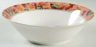 Misono Harvest 9 Round Vegetable Bowl, Fine China Dinnerware   Pink/Orange Flow