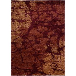 Red Abstract Print Rectangle Rug (710 X 106)