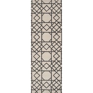 Hand tufted Krebs Moroccan Tile Wool Rug (26 X 8)