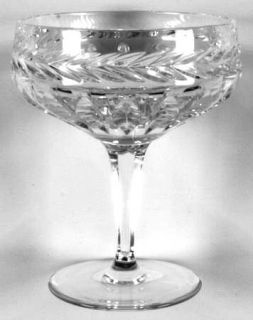 Nachtmann Antoinette Champagne/Tall Sherbet   Laurel Cut, Vertical Cuts On Bowl