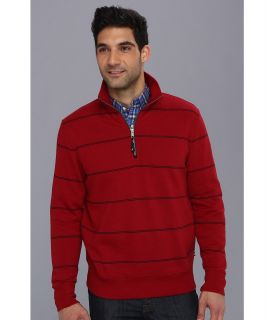 Nautica 1/4 Stripe Mock Neck Fleece Mens Sweatshirt (Red)