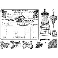 Crafty Individuals Unmounted Rubber Stamp 4.75 X7 Pkg  French Corsets