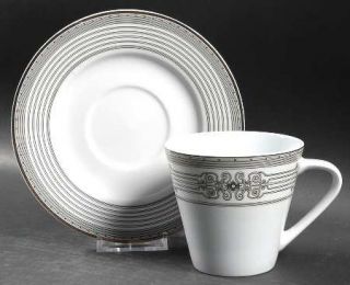  Westchester Flat Cup & Saucer Set, Fine China Dinnerware   Colin Cowie,