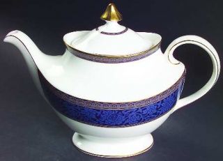 Royal Doulton English Brocade Teapot & Lid, Fine China Dinnerware   Bone, White