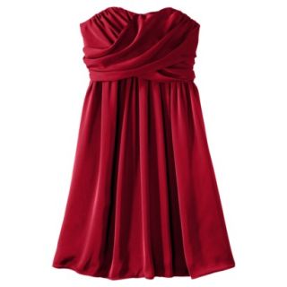 TEVOLIO Womens Satin Strapless Dress   Stoplight Red   10
