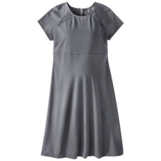 Liz Lange for Target Maternity Short Sleeve Lace Inset Ponte Dress   Gray S