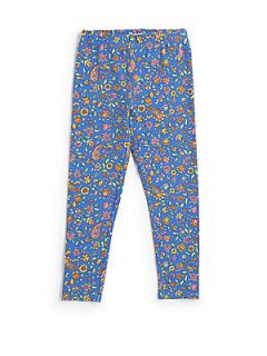 Ralph Lauren Toddlers & Little Girls Floral Print Leggings   Blue