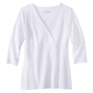 Womens Double Layer 3/4 Sleeve Tee   White   XS