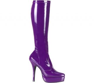 Womens Pleaser Indulge 2000   Purple Stretch Patent Boots