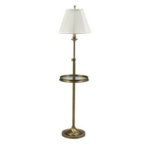 House of Troy HOU CL202 AB Club Antique Brass Floor Lamp with glass table