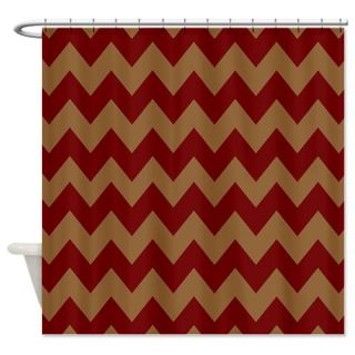  Burgundy and Tan Chevron Stripes Shower Curtain  Use code FREECART at Checkout