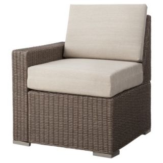 Outdoor Patio Furniture Threshold Tan Wicker Sectional Right Arm Chair,
