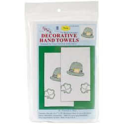 Stamped White Decorative Hand Towel 17 X28 One Pair  St. Patrick