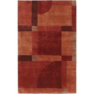 Hand Knotted Pokhara Aurora Red Miso Rug (8 X 11)