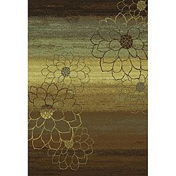 Machine made Blue/ Brown/ Gold Polypropylene Rug (67 X 96) (BluePattern FloralMeasures 0.433 inch thickTip We recommend the use of a non skid pad to keep the rug in place on smooth surfaces.All rug sizes are approximate. Due to the difference of monitor