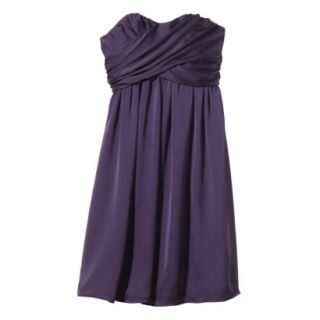 TEVOLIO Womens Satin Strapless Dress   Shiny Plum   12