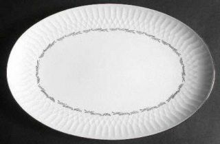 Noritake Sabina 16 Oval Serving Platter, Fine China Dinnerware   Silver Dots, C