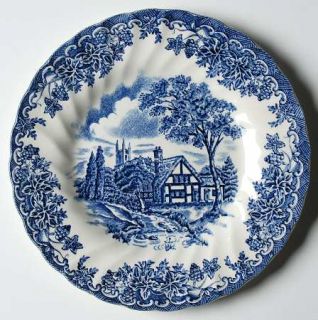 Myott Staffordshire Brook, The Blue Bread & Butter Plate, Fine China Dinnerware