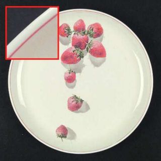 WS George Shortcake Dinner Plate, Fine China Dinnerware   Strawberries,One Red R