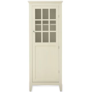 Window Pane One Door Linen Cabinet, White