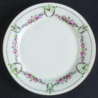 Chateau Rose Garland Bread & Butter Plate, Fine China Dinnerware   Pink & Lavend